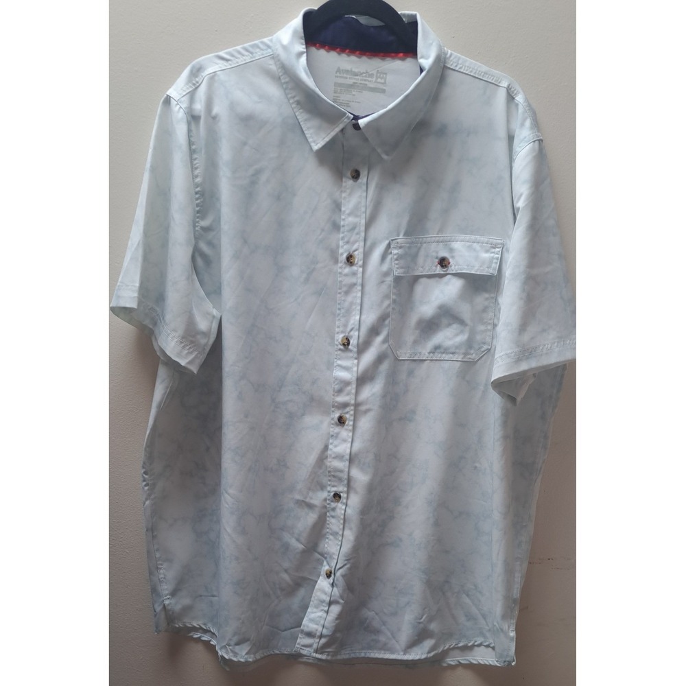 Avalanche Outdoor Supply Mens XL Short Sleeve Button Down Marble Shirt CAM201U